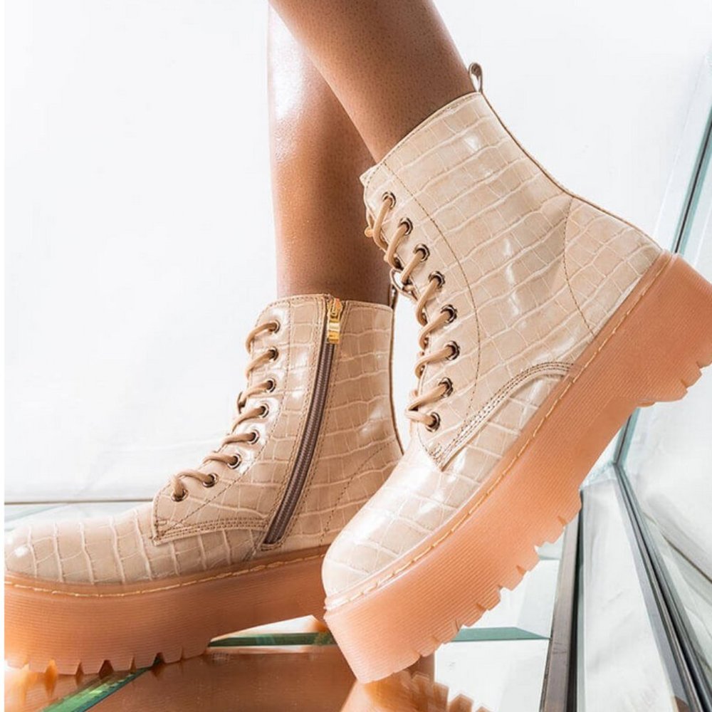 PAZZLE - Platform Combat Ankle Booties